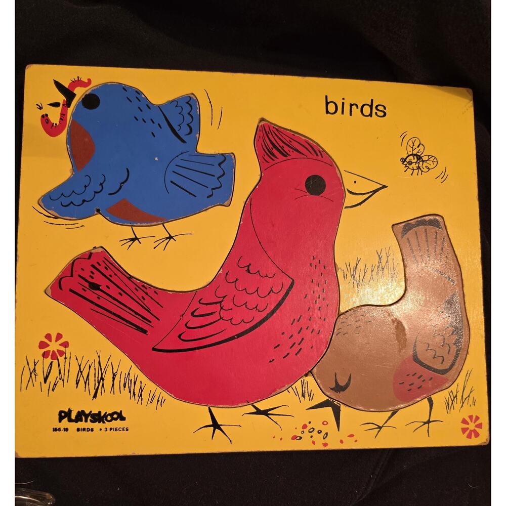Toddlers Playskool Puzzle Birds 1970s